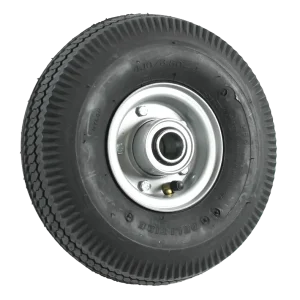 100mm steel rim with 410/350x4 pneumatic tyre and low speed ball bearings FBSR100E