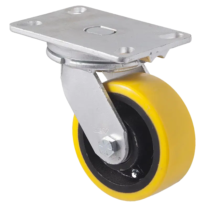 XUQ125/XZP 125mm Cast Iron/Urethane Swivel Plate Castor 800kg Capacity