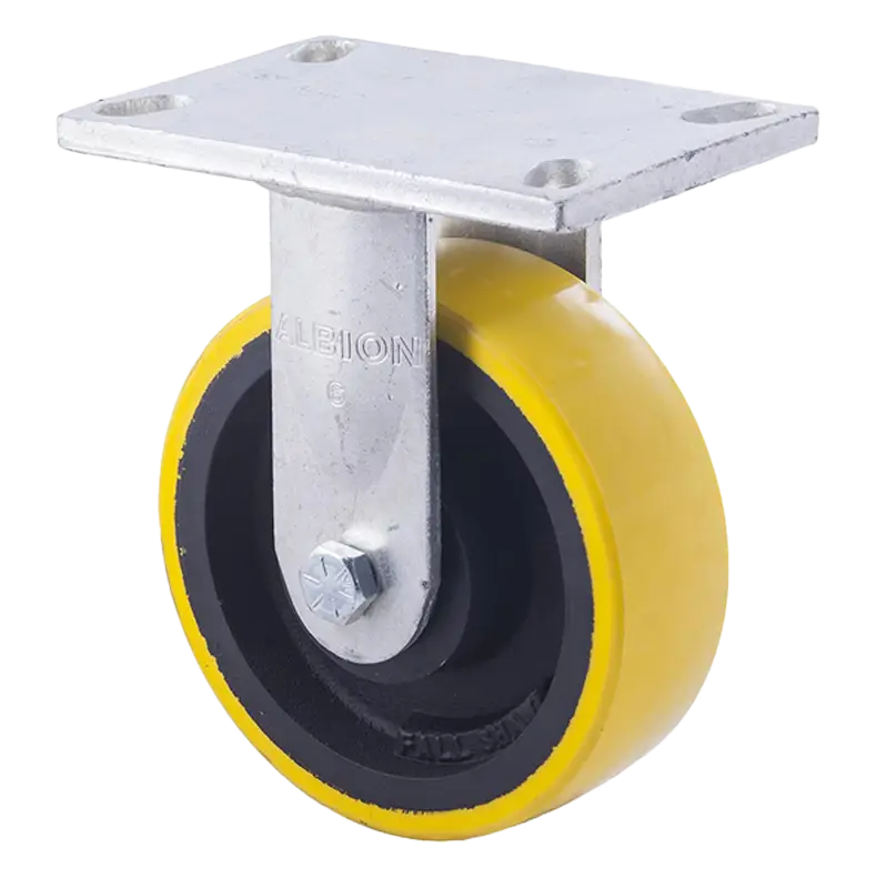 XUQ150/XZF 150mm Cast Iron/Urethane Fixed Plate Castor 1000kg Capacity