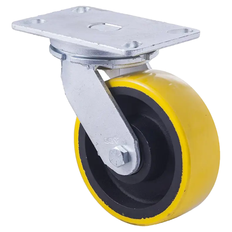 XUQ150/XZP 150mm Cast Iron/Urethane Swivel Plate Castor 1000kg Capacity