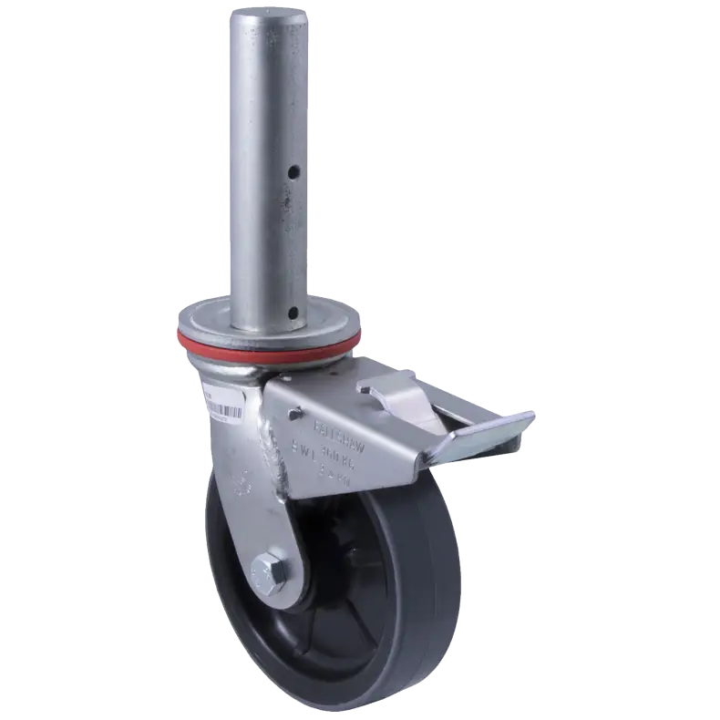 HUR150/SC30 150mm Scaffold Swivel Braked Polyurethane Castor 360kg Load