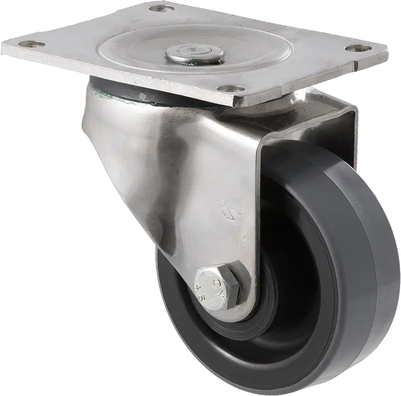HUS100/OSP 100mm Polyurethane Stainless Steel Swivel Plate Castor 400kg