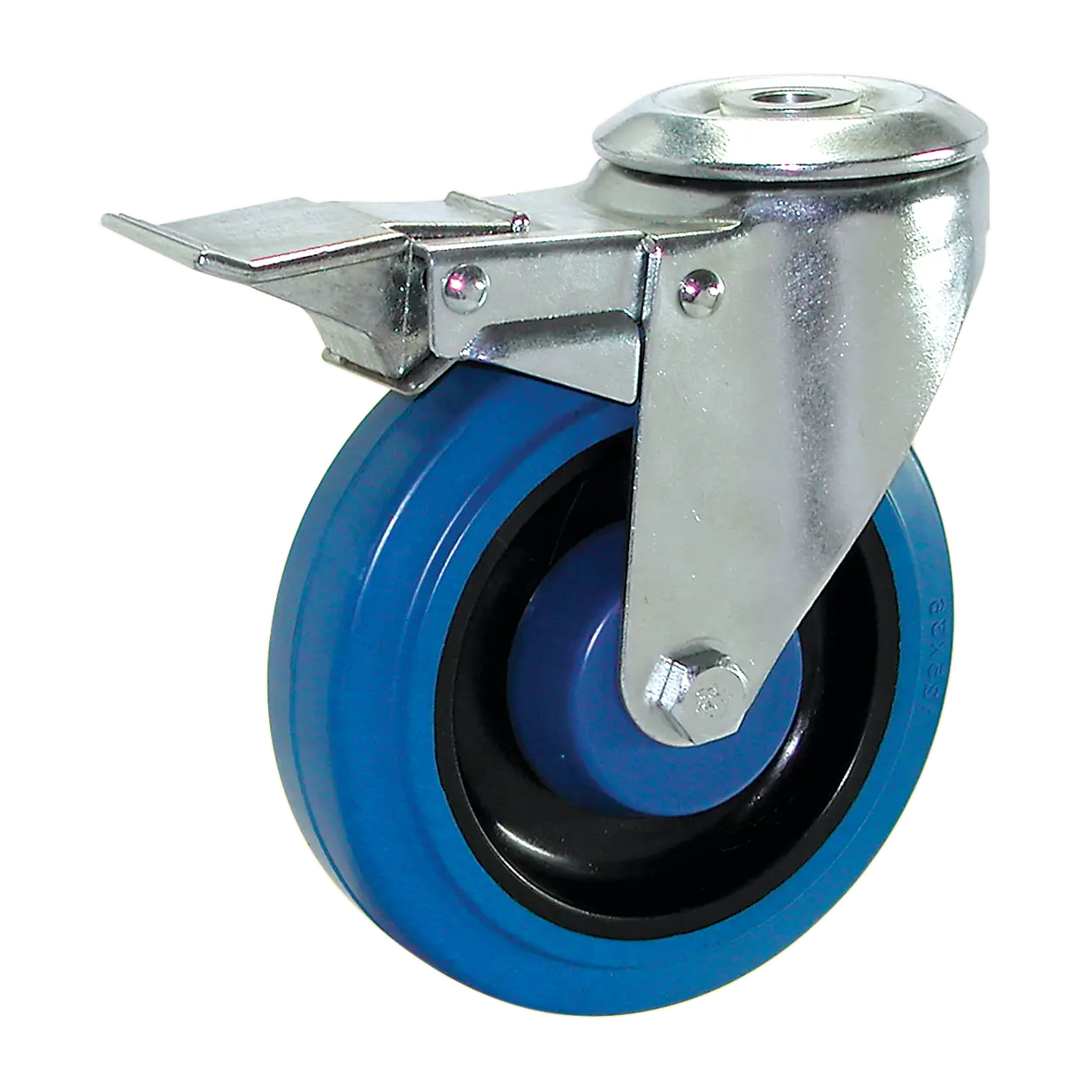 Medium Duty Blue Rubber Castor Bolt Hole