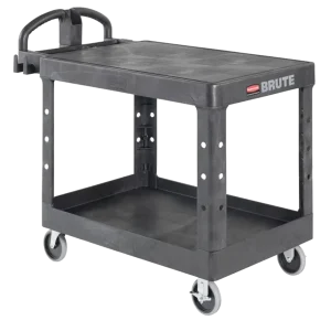 FG452500BLA Rubbermaid Ergonomic Utility Cart Two Shelf