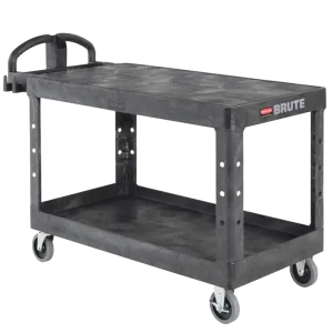 FG454500BLA Rubbermaid Ergonomic Utility Cart Two Shelf