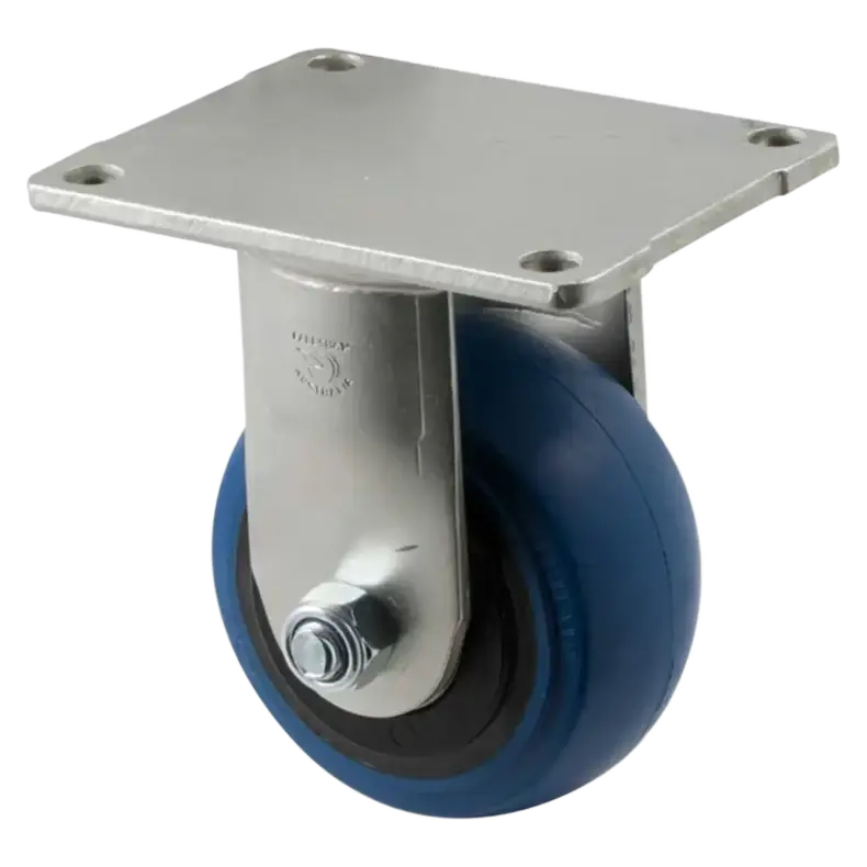 100mm blue rubber fixed castor 300kg - OBQ100/OZF